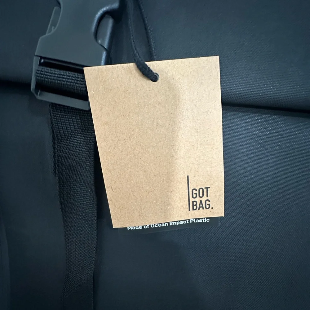 GOT BAG. Black Roll-Top Backpack - Weatherproof Everyday Pack